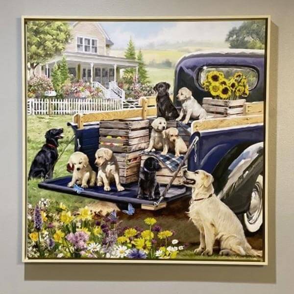 A painting of dogs A painting of dogs